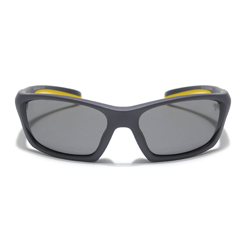 Wrap Around Polarized Sunglasses for Kids -6 yrs To 12 yrs (Black Lens | Grey Frame - PMG5892)