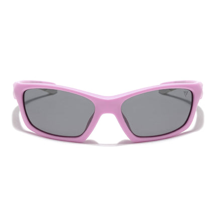 Wrap Around Polarized Sunglasses for Kids -6 yrs To 12 yrs (Black Lens | Pink Frame - PMG5894)