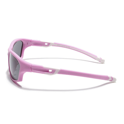 Wrap Around Polarized Sunglasses for Kids -6 yrs To 12 yrs (Black Lens | Pink Frame - PMG5900)