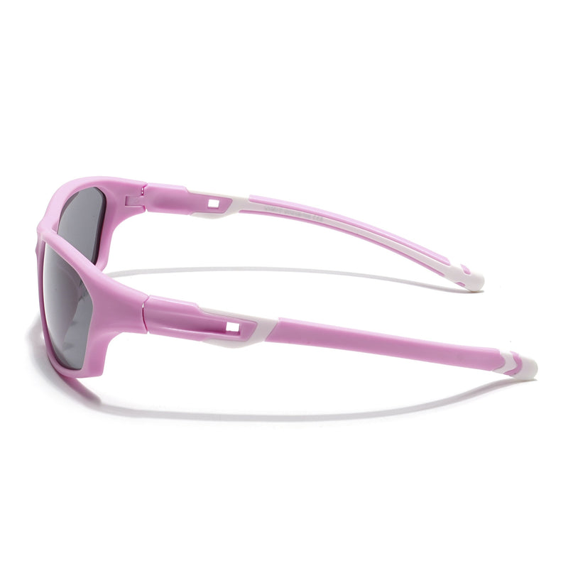 Wrap Around Polarized Sunglasses for Kids -6 yrs To 12 yrs (Black Lens | Pink Frame - PMG5900)