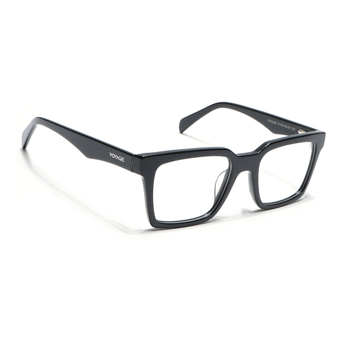 Voyage Visionary Shine Black Square Eyeglasses for Men & Women - SLMG6412-C1