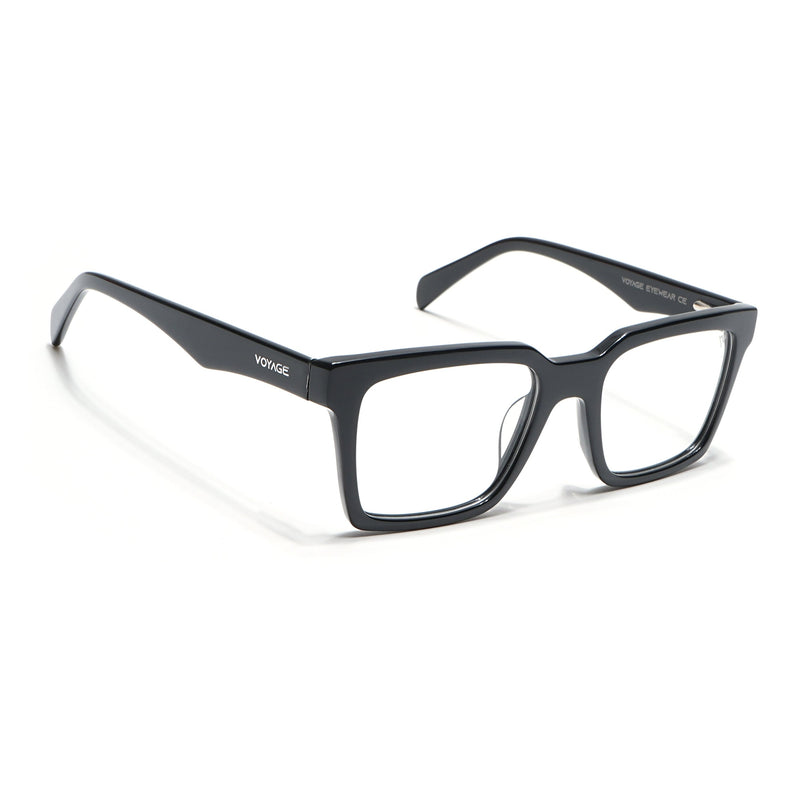 Voyage Visionary Shine Black Square Eyeglasses for Men & Women - SLMG6412-C1