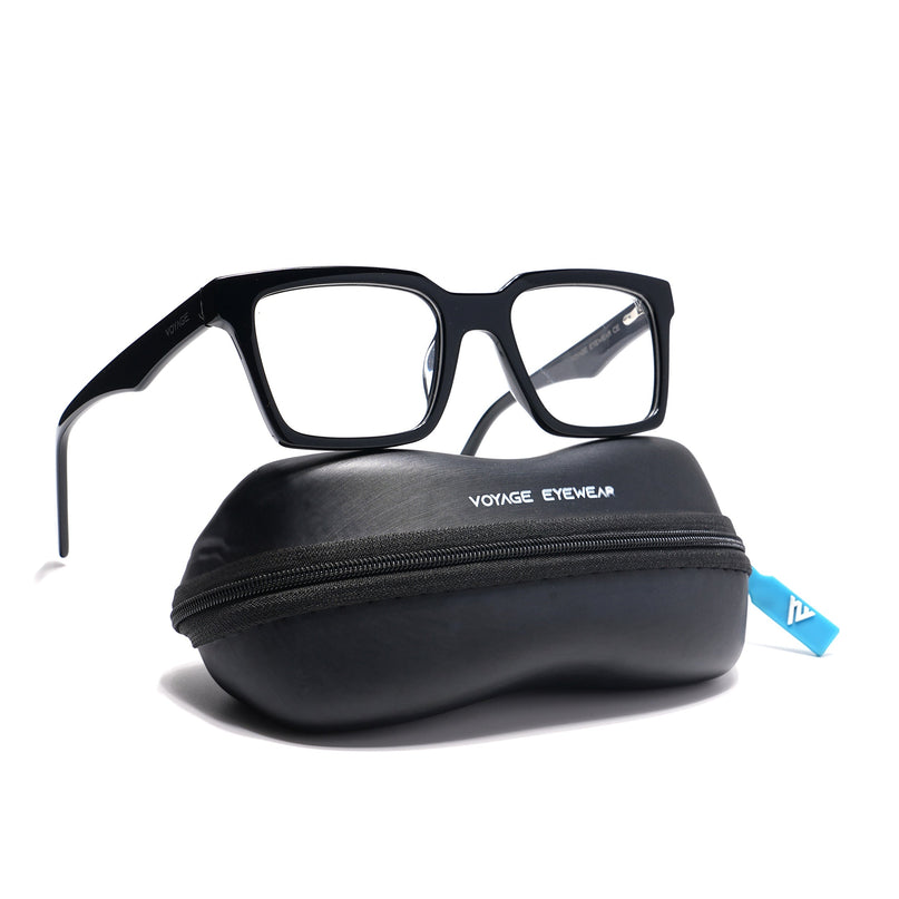 Voyage Visionary Shine Black Square Eyeglasses for Men & Women - SLMG6412-C1