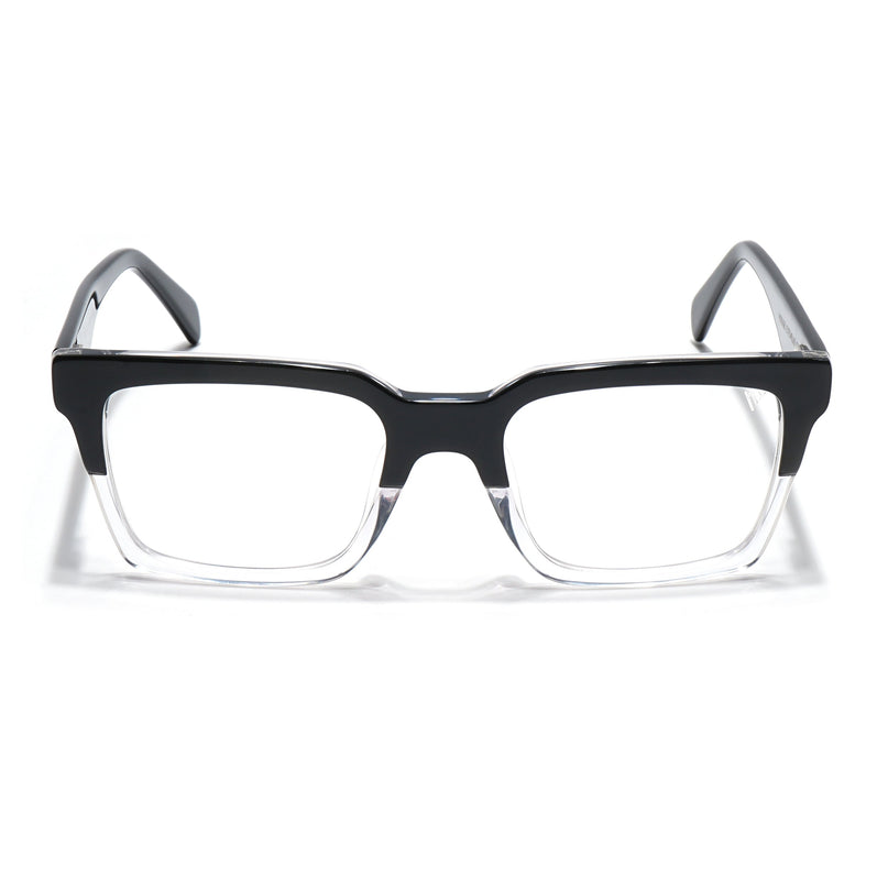 Voyage Visionary Black & Transparent Square Eyeglasses for Men & Women - SLMG6413-C2