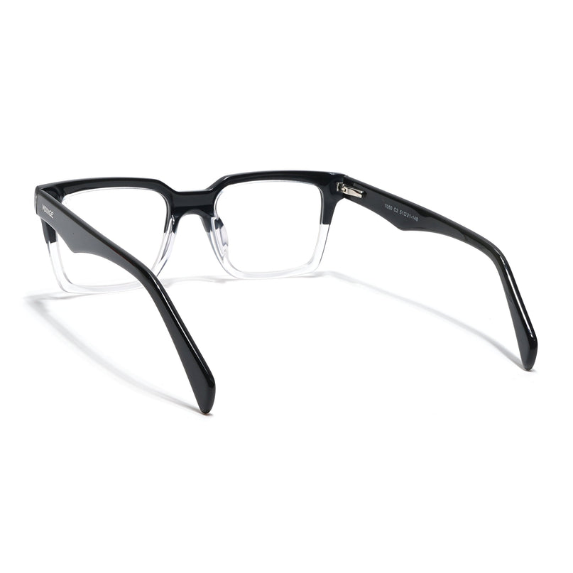 Voyage Visionary Black & Transparent Square Eyeglasses for Men & Women - SLMG6413-C2