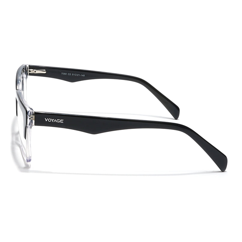 Voyage Visionary Black & Transparent Square Eyeglasses for Men & Women - SLMG6413-C2