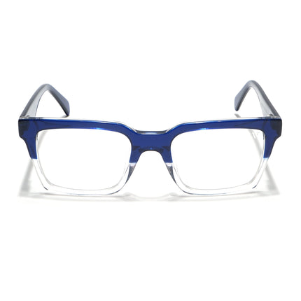 Voyage Visionary Navy Blue & Transparent Square Eyeglasses for Men & Women - SLMG6414-C3