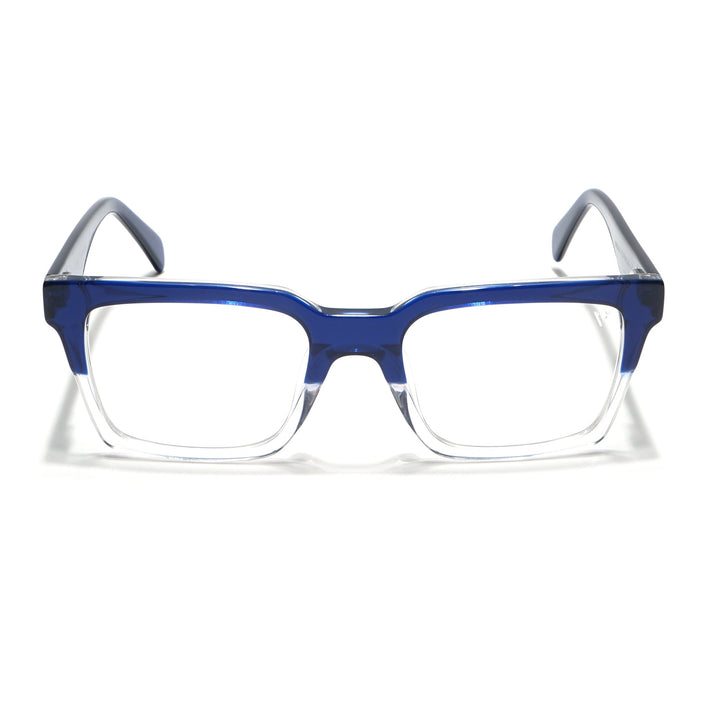 Voyage Visionary Navy Blue & Transparent Square Eyeglasses for Men & Women - SLMG6414-C3