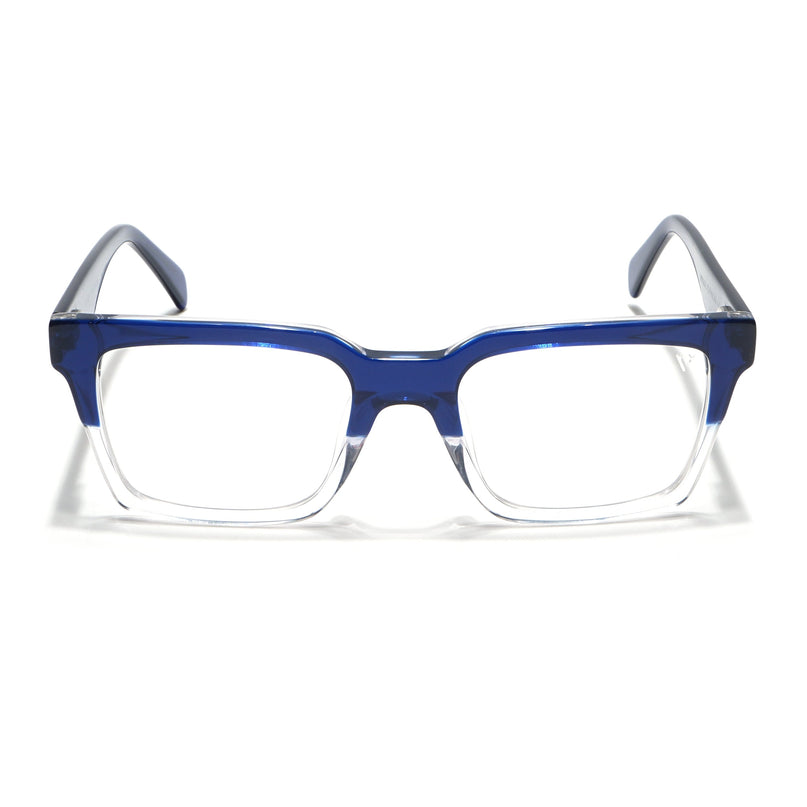 Voyage Visionary Navy Blue & Transparent Square Eyeglasses for Men & Women - SLMG6414-C3