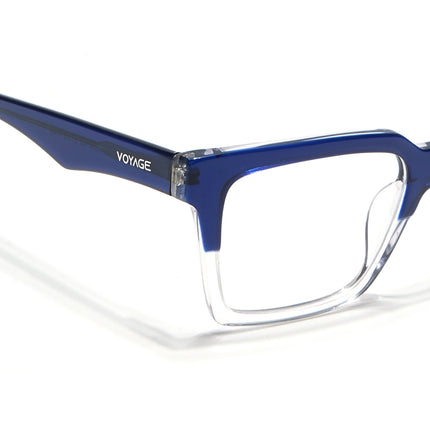 Voyage Visionary Navy Blue & Transparent Square Eyeglasses for Men & Women - SLMG6414-C3