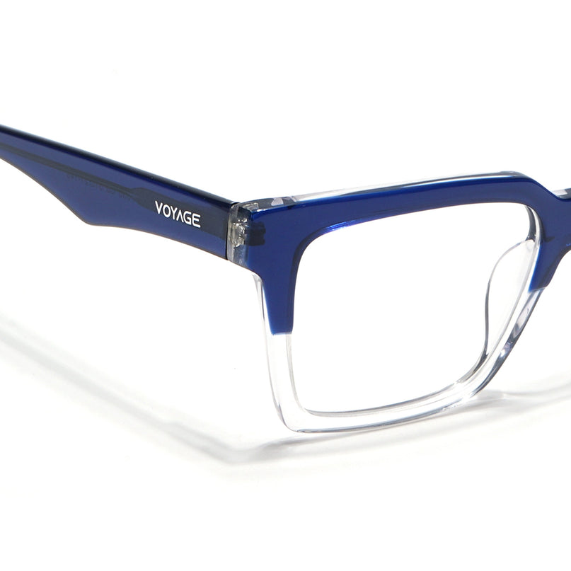 Voyage Visionary Navy Blue & Transparent Square Eyeglasses for Men & Women - SLMG6414-C3