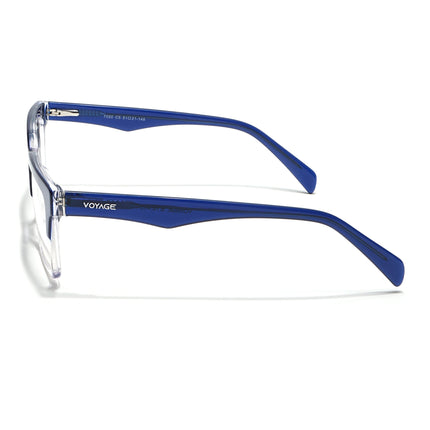 Voyage Visionary Navy Blue & Transparent Square Eyeglasses for Men & Women - SLMG6414-C3