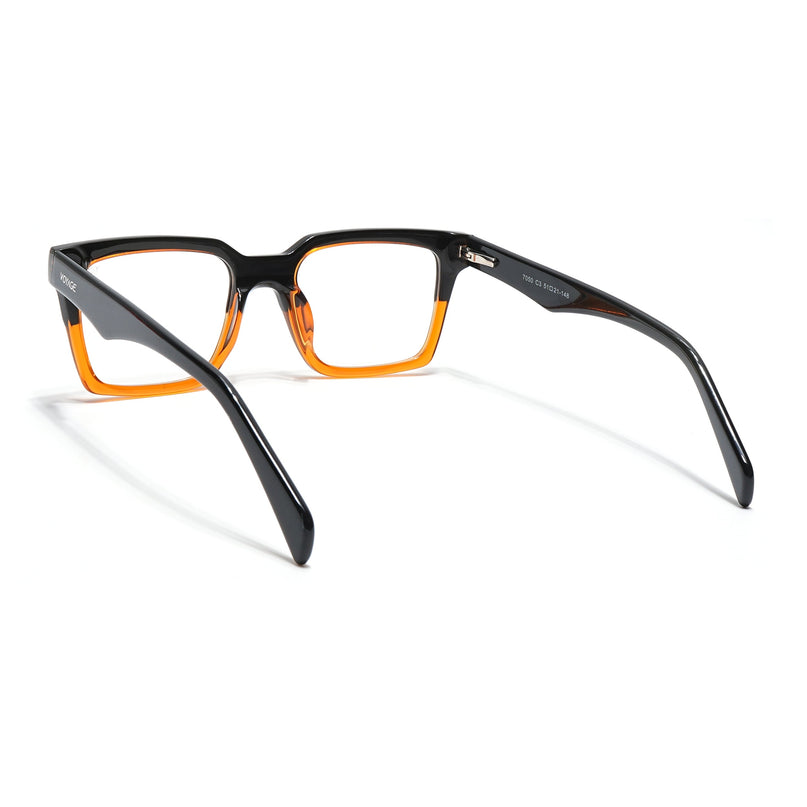 Voyage Visionary Black & Brown Square Eyeglasses for Men & Women - SLMG6415-C4