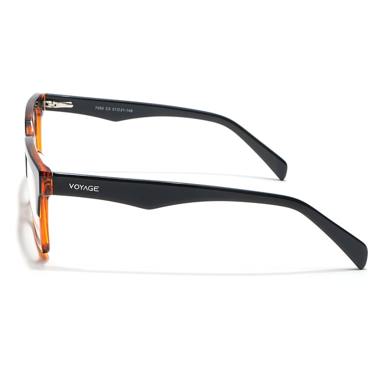 Voyage Visionary Black & Brown Square Eyeglasses for Men & Women - SLMG6415-C4