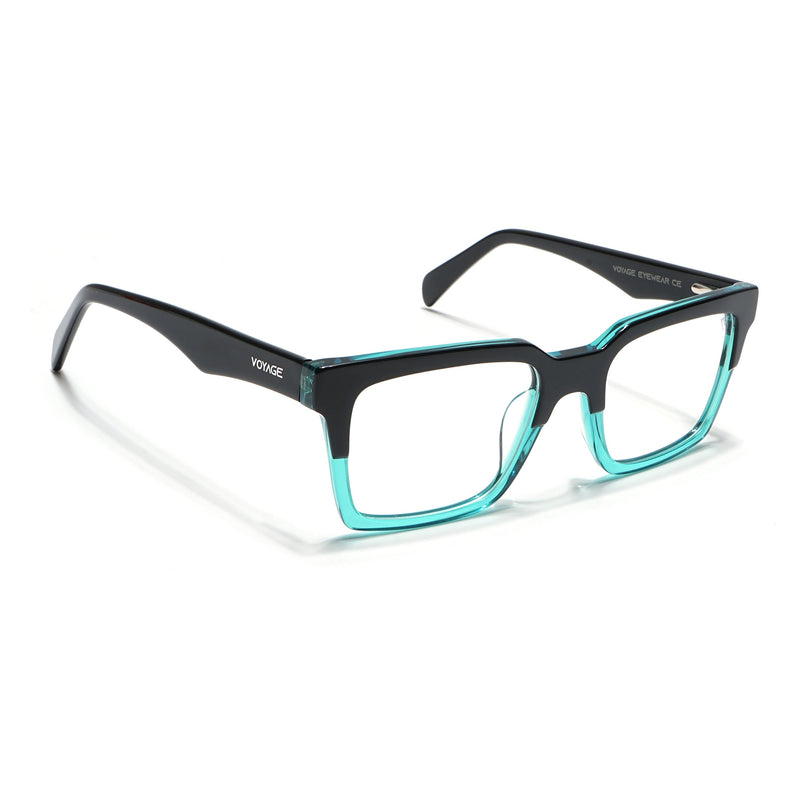 Voyage Visionary Black & Green Square Eyeglasses for Men & Women - SLMG6416-C5