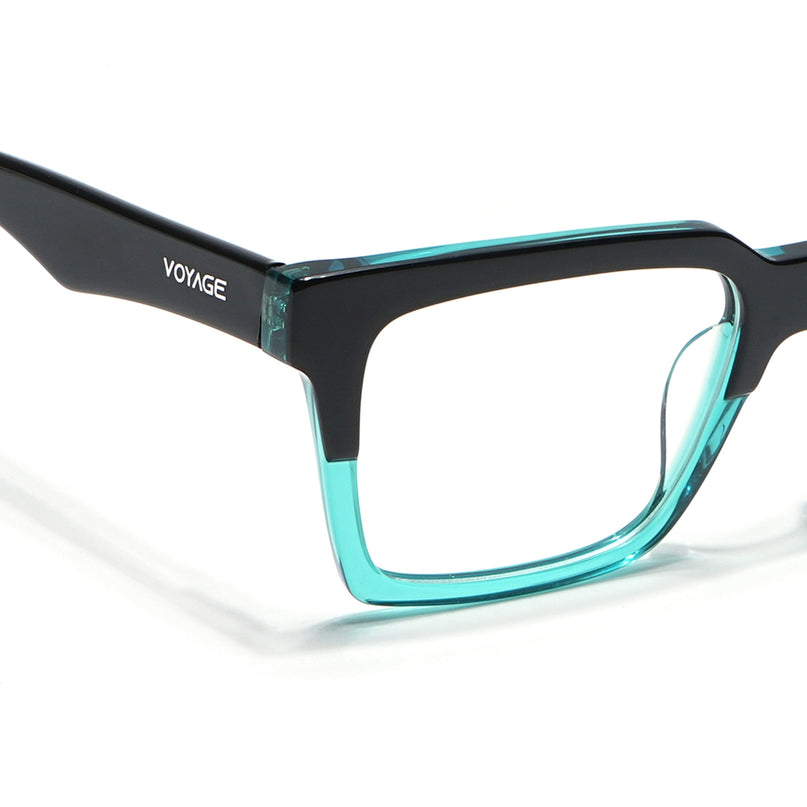 Voyage Visionary Black & Green Square Eyeglasses for Men & Women - SLMG6416-C5