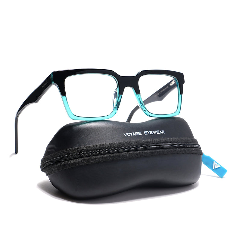 Voyage Visionary Black & Green Square Eyeglasses for Men & Women - SLMG6416-C5