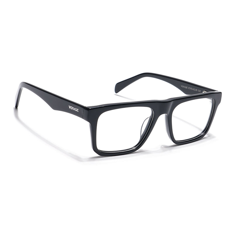 Voyage Visionary Shine Black Square Eyeglasses for Men & Women - SLMG6417-C1