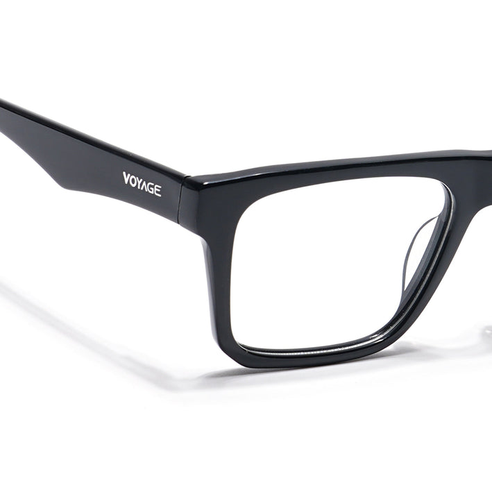 Voyage Visionary Shine Black Square Eyeglasses for Men & Women - SLMG6417-C1