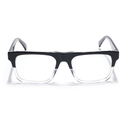 Voyage Visionary Black & Transparent Square Eyeglasses for Men & Women - SLMG6418-C2
