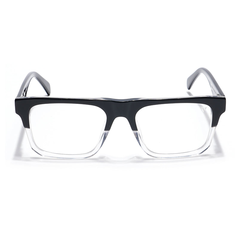 Voyage Visionary Black & Transparent Square Eyeglasses for Men & Women - SLMG6418-C2