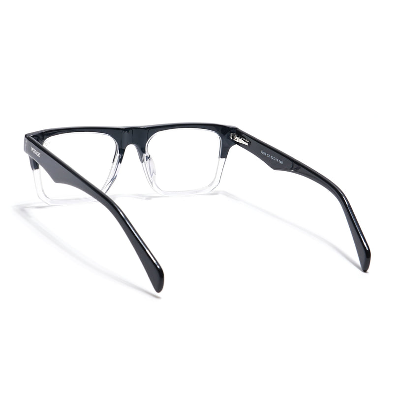 Voyage Visionary Black & Transparent Square Eyeglasses for Men & Women - SLMG6418-C2