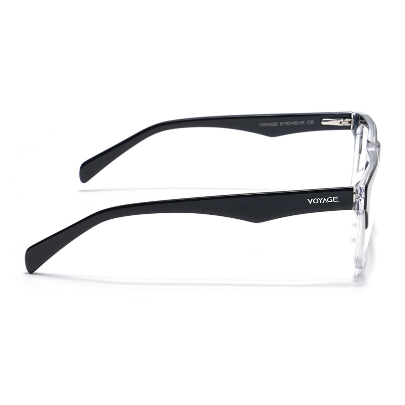 Voyage Visionary Black & Transparent Square Eyeglasses for Men & Women - SLMG6418-C2