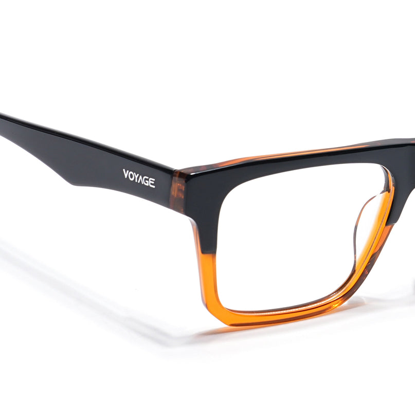 Voyage Visionary Black & Brown Square Eyeglasses for Men & Women - SLMG6419-C3