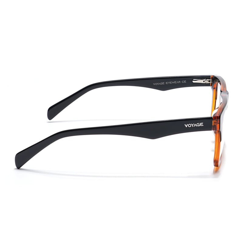 Voyage Visionary Black & Brown Square Eyeglasses for Men & Women - SLMG6419-C3