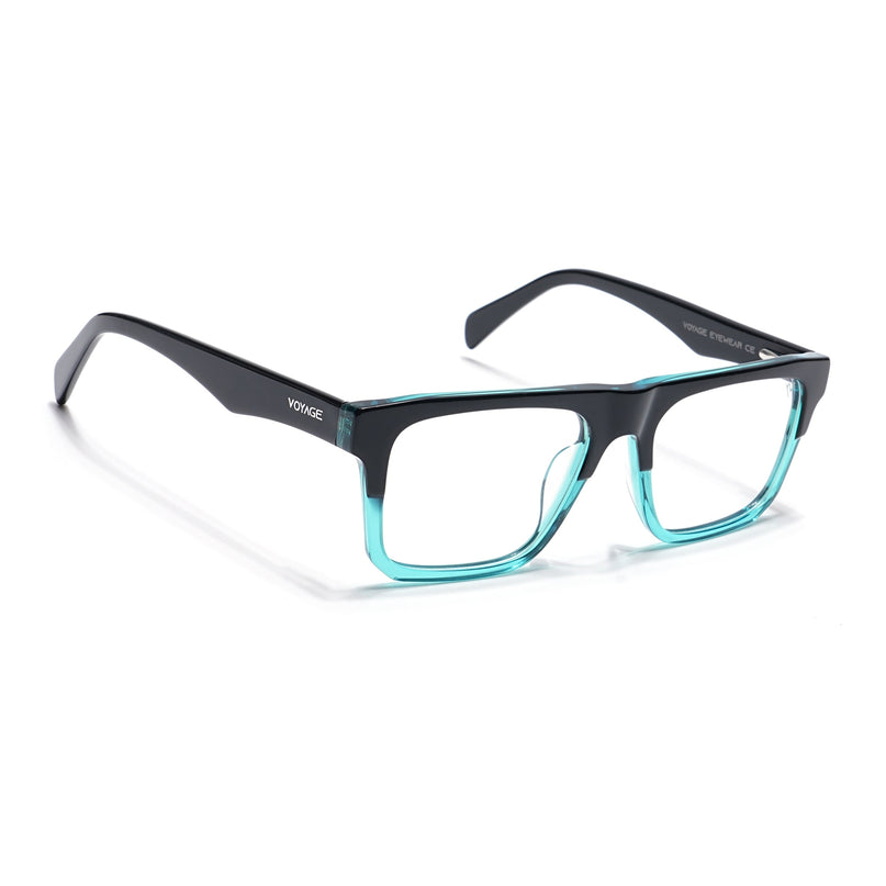 Voyage Visionary Black & Green Square Eyeglasses for Men & Women - SLMG6420-C4