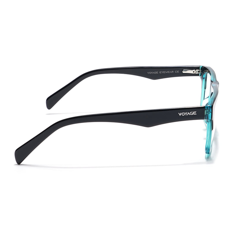 Voyage Visionary Black & Green Square Eyeglasses for Men & Women - SLMG6420-C4