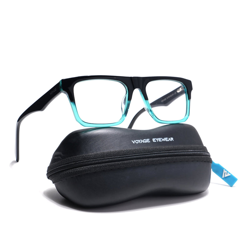 Voyage Visionary Black & Green Square Eyeglasses for Men & Women - SLMG6420-C4