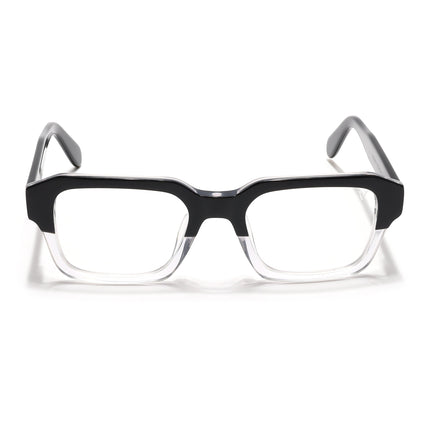 Voyage Select Black & Transparent Square Eyeglasses for Men & Women - SLMG6479-C2
