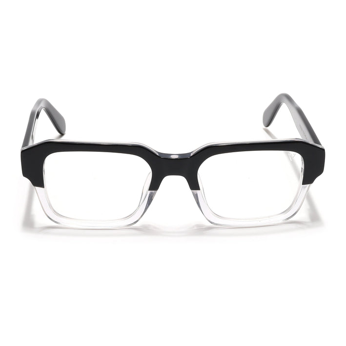 Voyage Select Black & Transparent Square Eyeglasses for Men & Women - SLMG6479-C2
