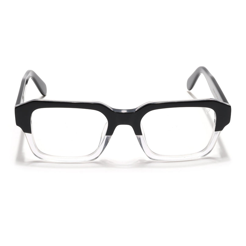 Voyage Select Black & Transparent Square Eyeglasses for Men & Women - SLMG6479-C2