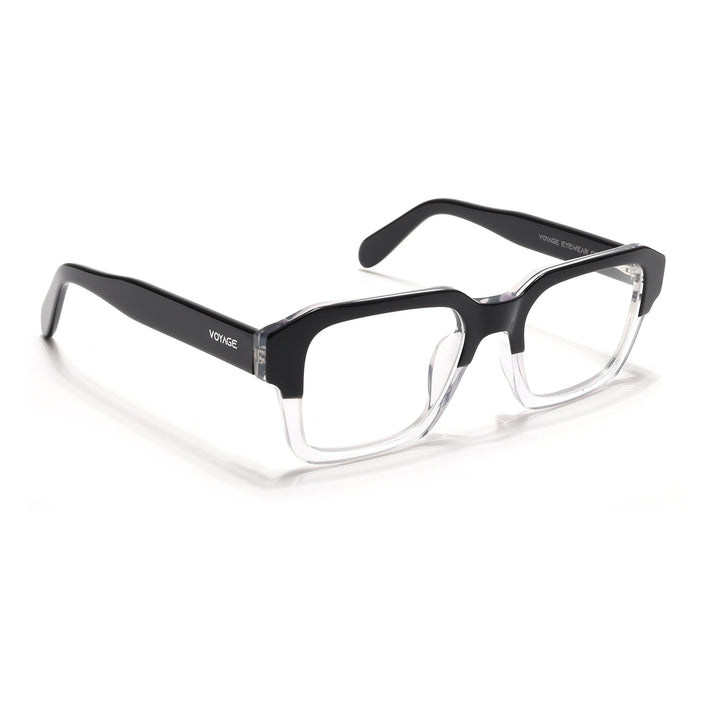 Voyage Select Black & Transparent Square Eyeglasses for Men & Women - SLMG6479-C2