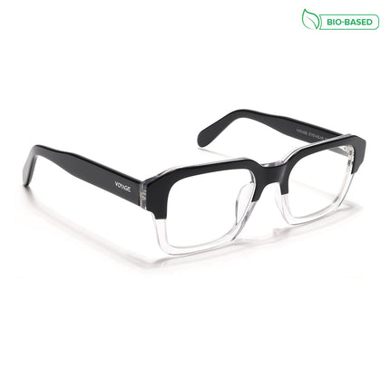 Voyage Select Black & Transparent Square Eyeglasses for Men & Women - SLMG6479-C2