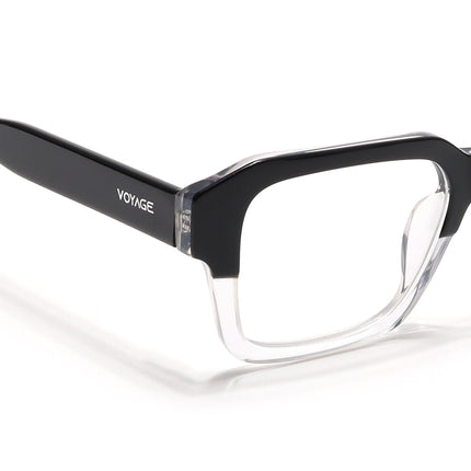 Voyage Select Black & Transparent Square Eyeglasses for Men & Women - SLMG6479-C2