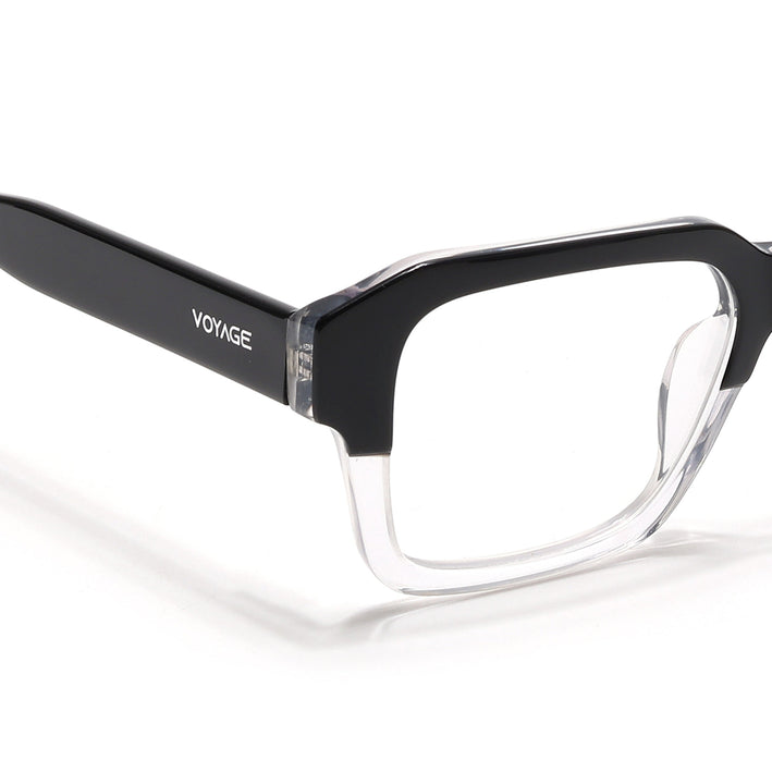 Voyage Select Black & Transparent Square Eyeglasses for Men & Women - SLMG6479-C2