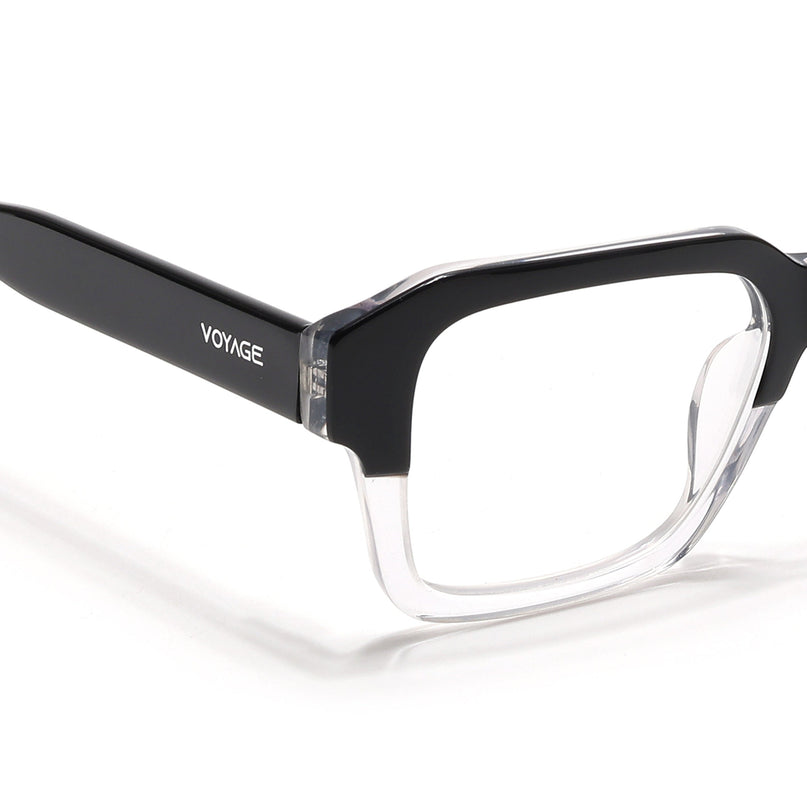 Voyage Select Black & Transparent Square Eyeglasses for Men & Women - SLMG6479-C2