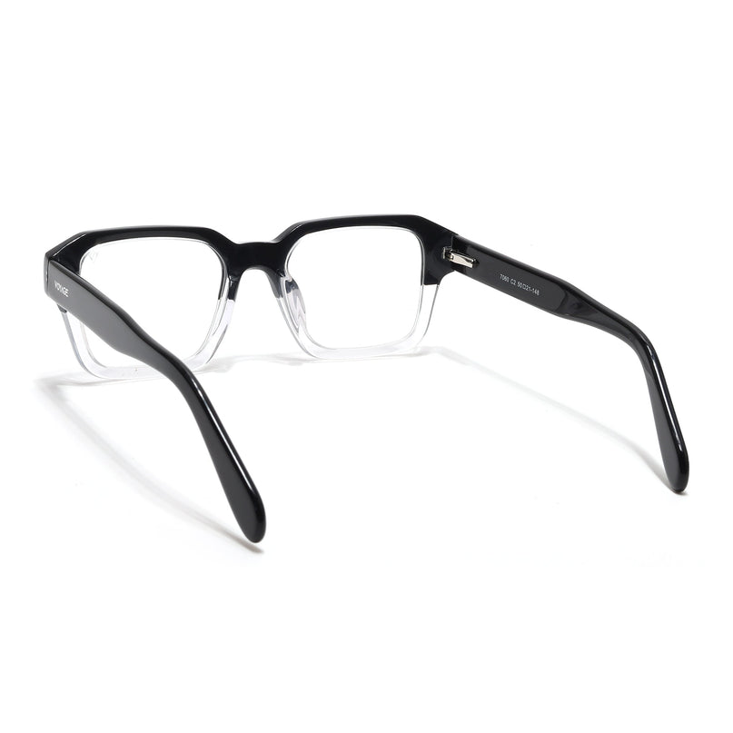 Voyage Select Black & Transparent Square Eyeglasses for Men & Women - SLMG6479-C2