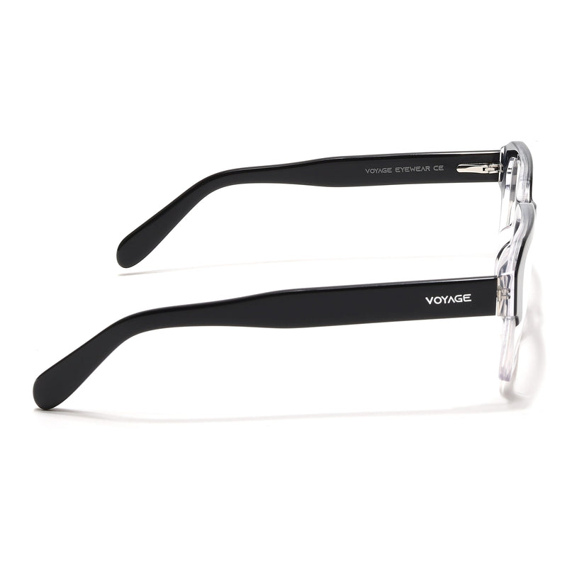 Voyage Select Black & Transparent Square Eyeglasses for Men & Women - SLMG6479-C2