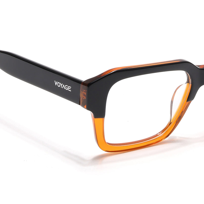 Voyage Select Black & Brown Square Eyeglasses for Men & Women - SLMG6480-C3