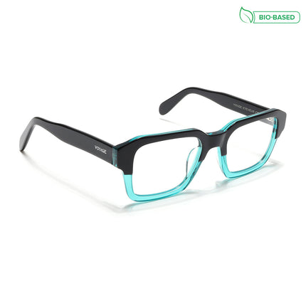 Voyage Select Black & Green Square Eyeglasses for Men & Women - SLMG6481-C4