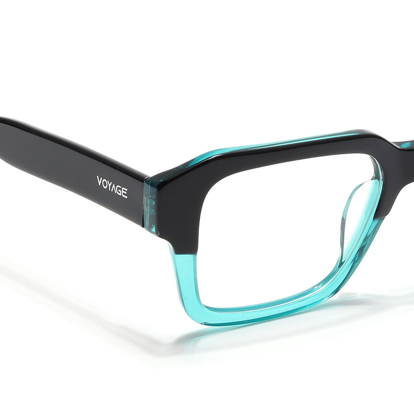Voyage Select Black & Green Square Eyeglasses for Men & Women - SLMG6481-C4