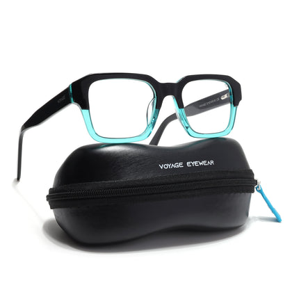 Voyage Select Black & Green Square Eyeglasses for Men & Women - SLMG6481-C4