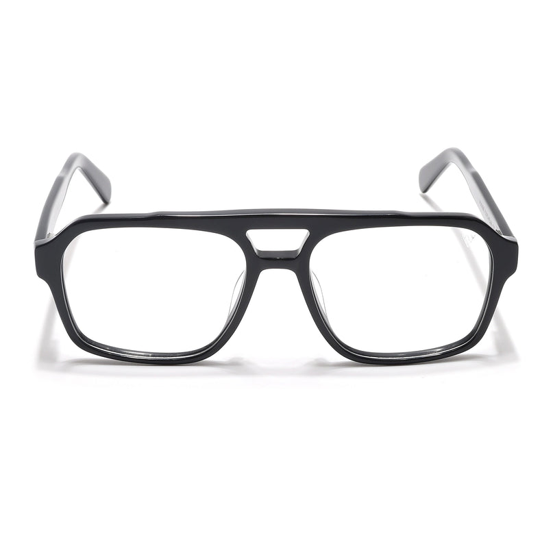 Voyage Glaze Shine Black Square Acetate Eyeglasses for Men & Women - SLMG6473-C1