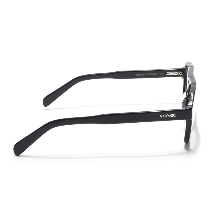 Voyage Glaze Shine Black Square Acetate Eyeglasses for Men & Women - SLMG6473-C1