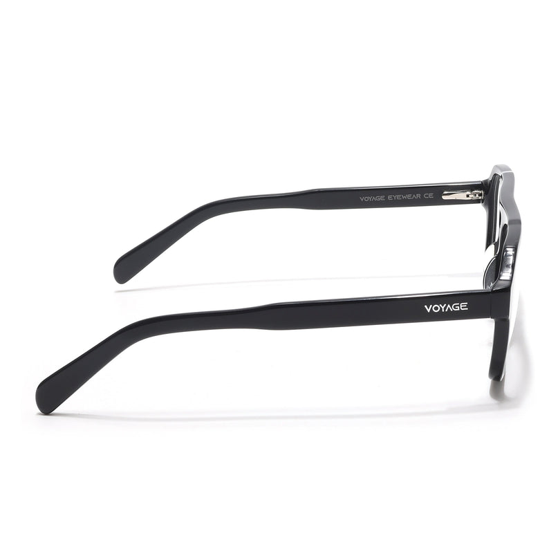 Voyage Glaze Shine Black Square Acetate Eyeglasses for Men & Women - SLMG6473-C1