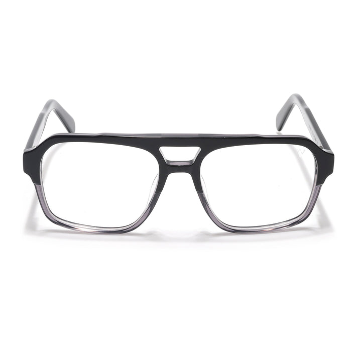 Voyage Glaze  Black & Grey Square Acetate Eyeglasses for Men & Women - SLMG6474-C2